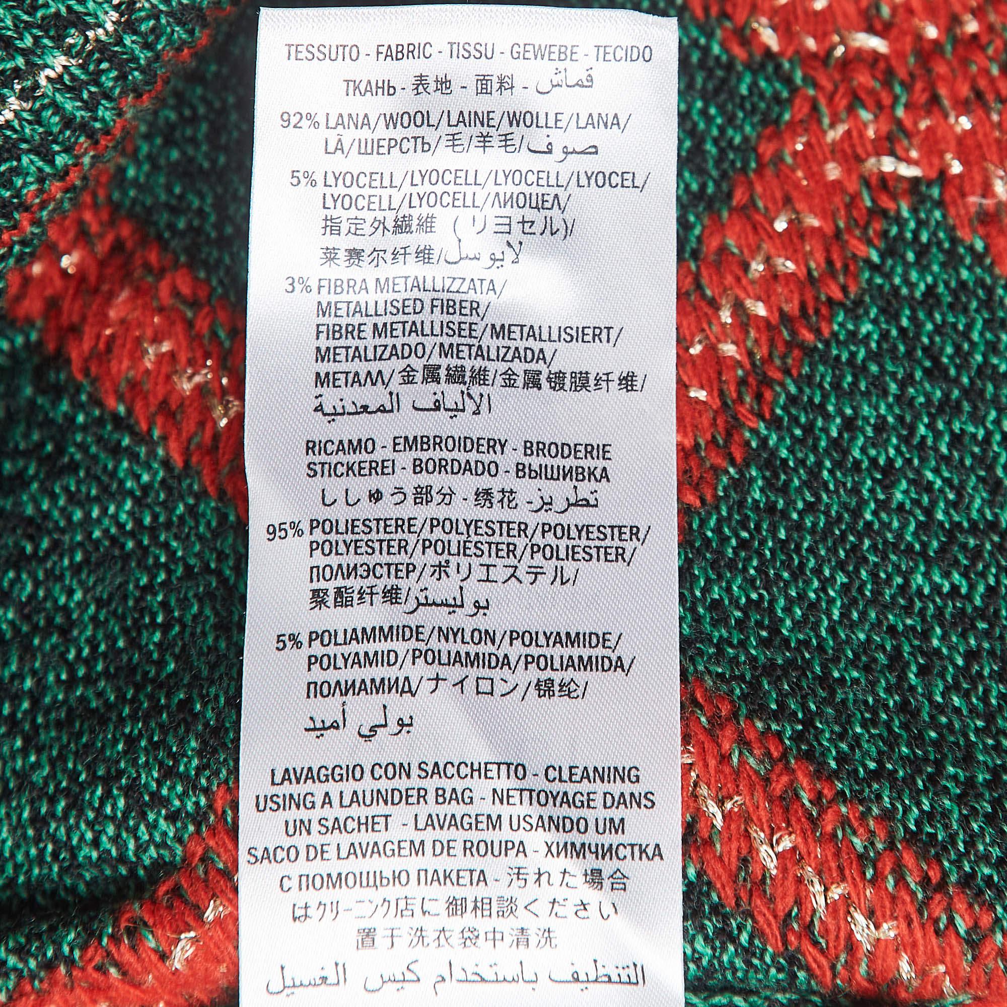 Gucci Pulloverweste aus Wollmischung mit grüner Stickerei XS im Zustand „Hervorragend“ im Angebot in Dubai, Al Qouz 2