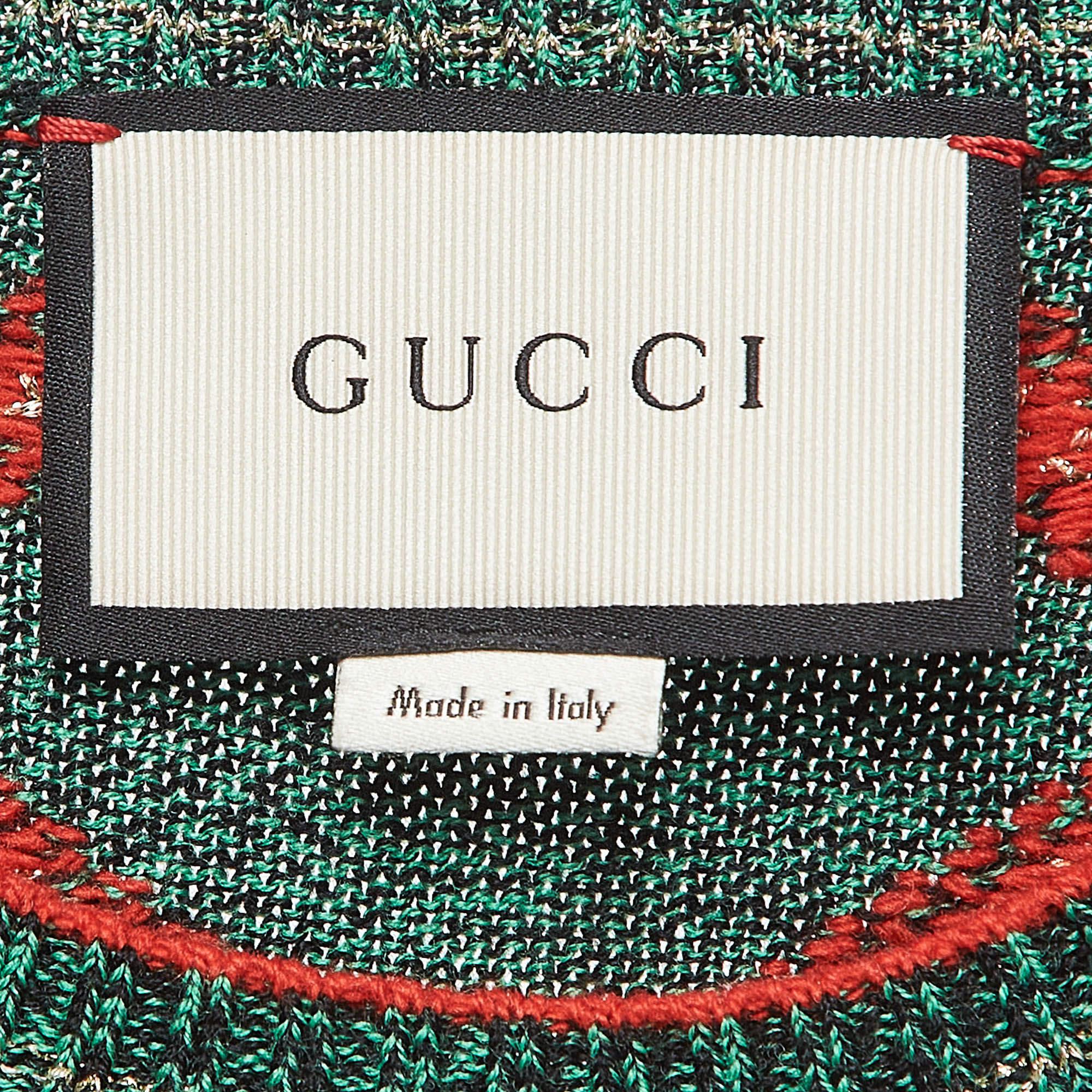 Gucci Pulloverweste aus Wollmischung mit grüner Stickerei XS im Angebot 1