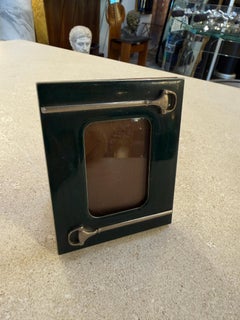 Gucci Green Enamel and Silver-Plated Picture Frame, Italy, 1970s