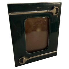 Gucci Green Enamel and Silver-Plated Picture Frame, Italy, 1970s