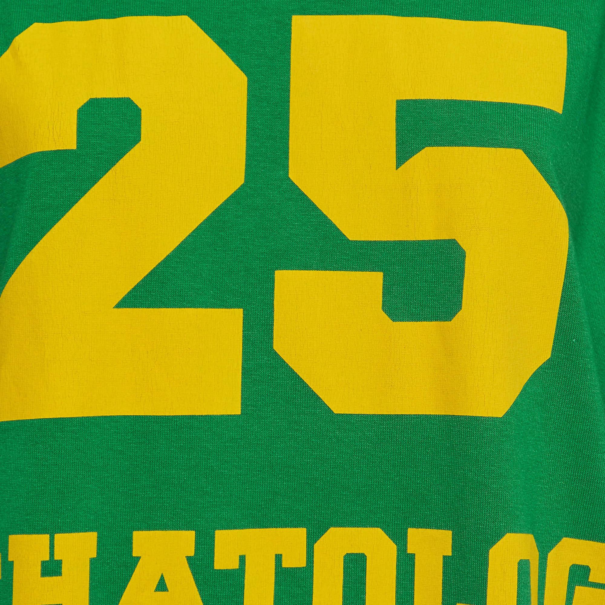 Gucci Green Eschatology Print Cotton Jersey T-Shirt XS In New Condition For Sale In Dubai, Al Qouz 2