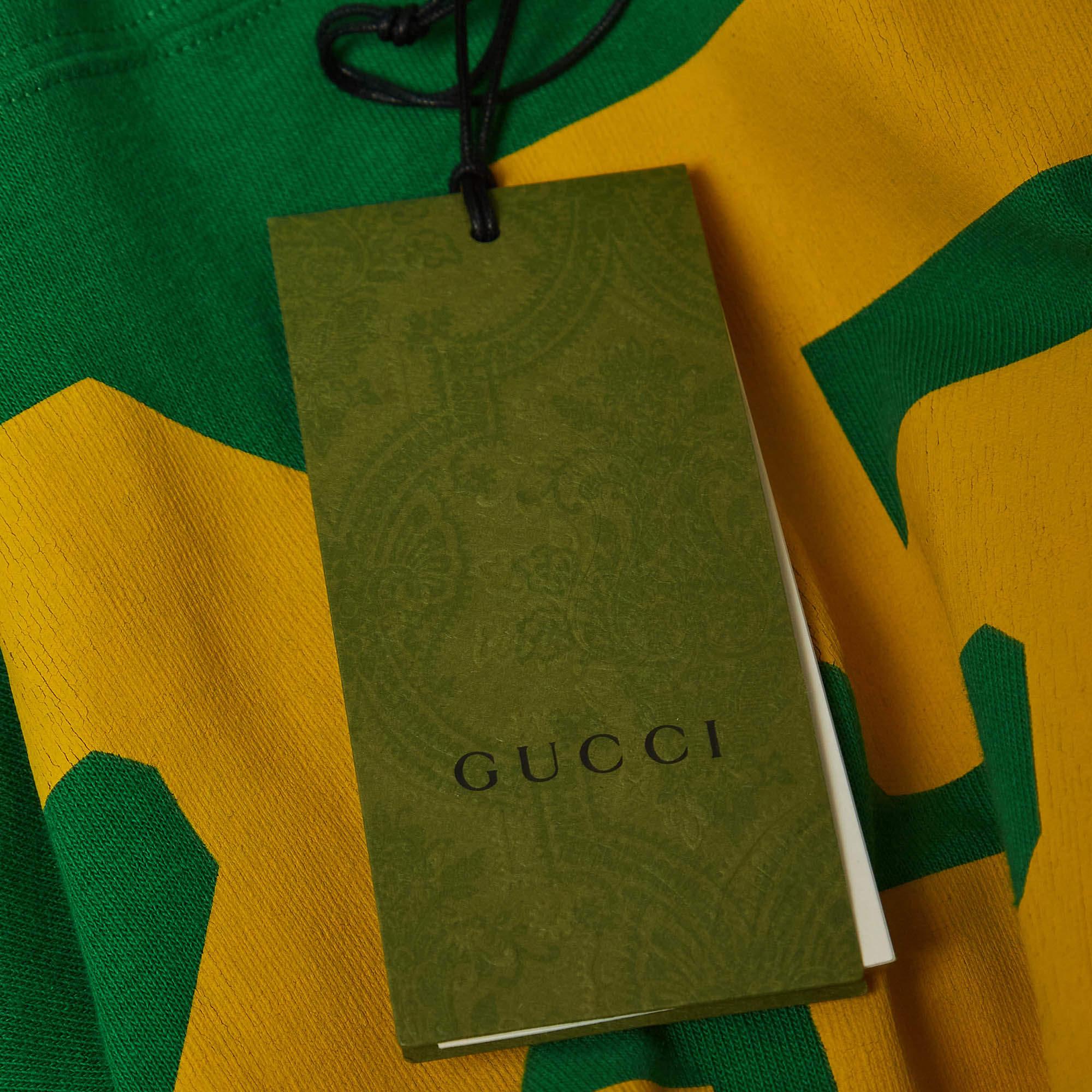Gucci Green Eschatology Print Cotton Jersey T-Shirt XS For Sale 1