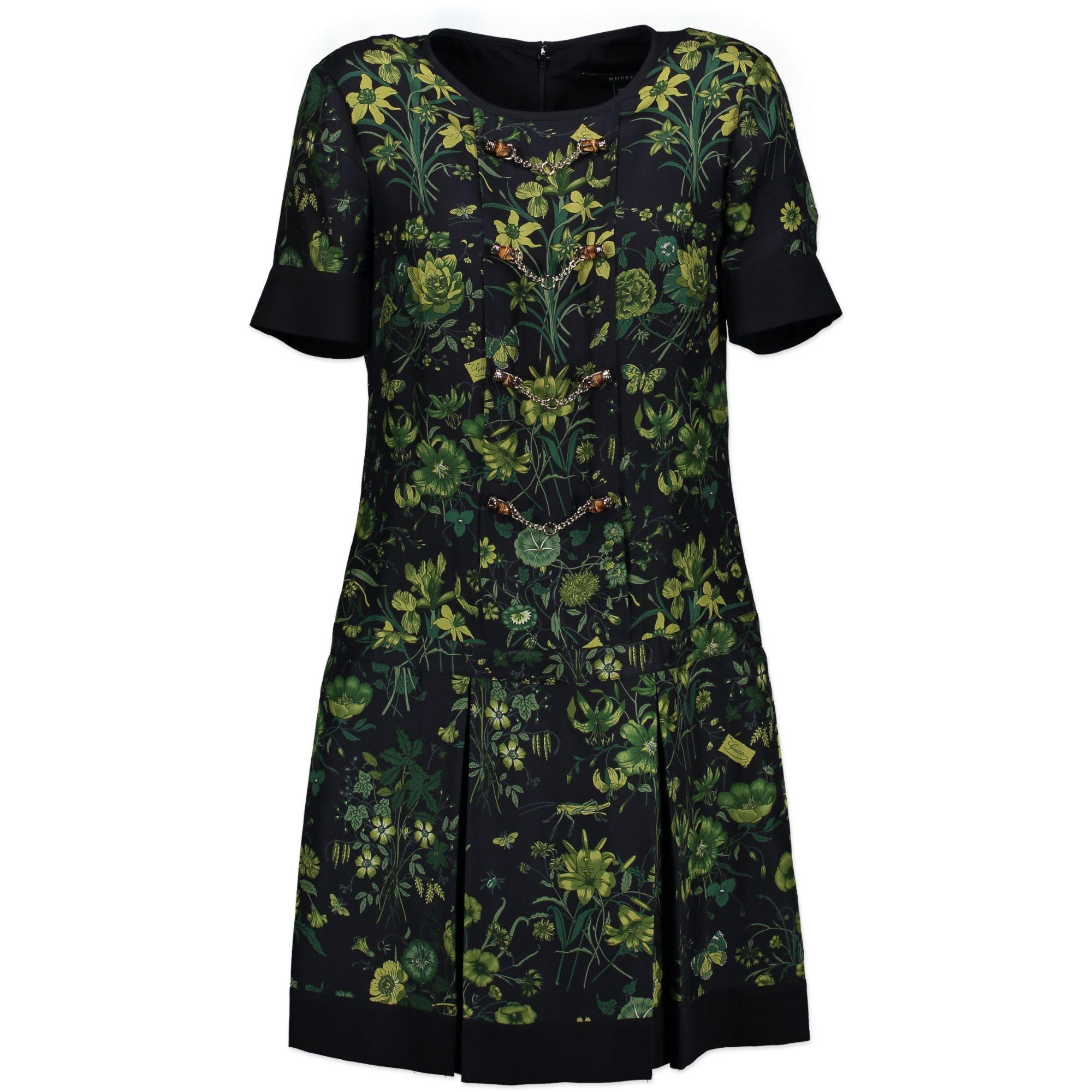 gucci green floral dress