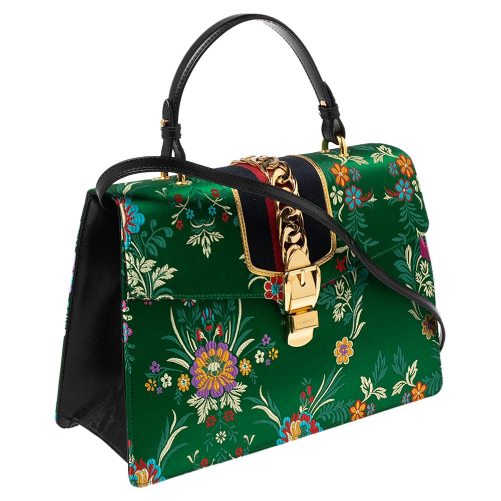 gucci green floral bag