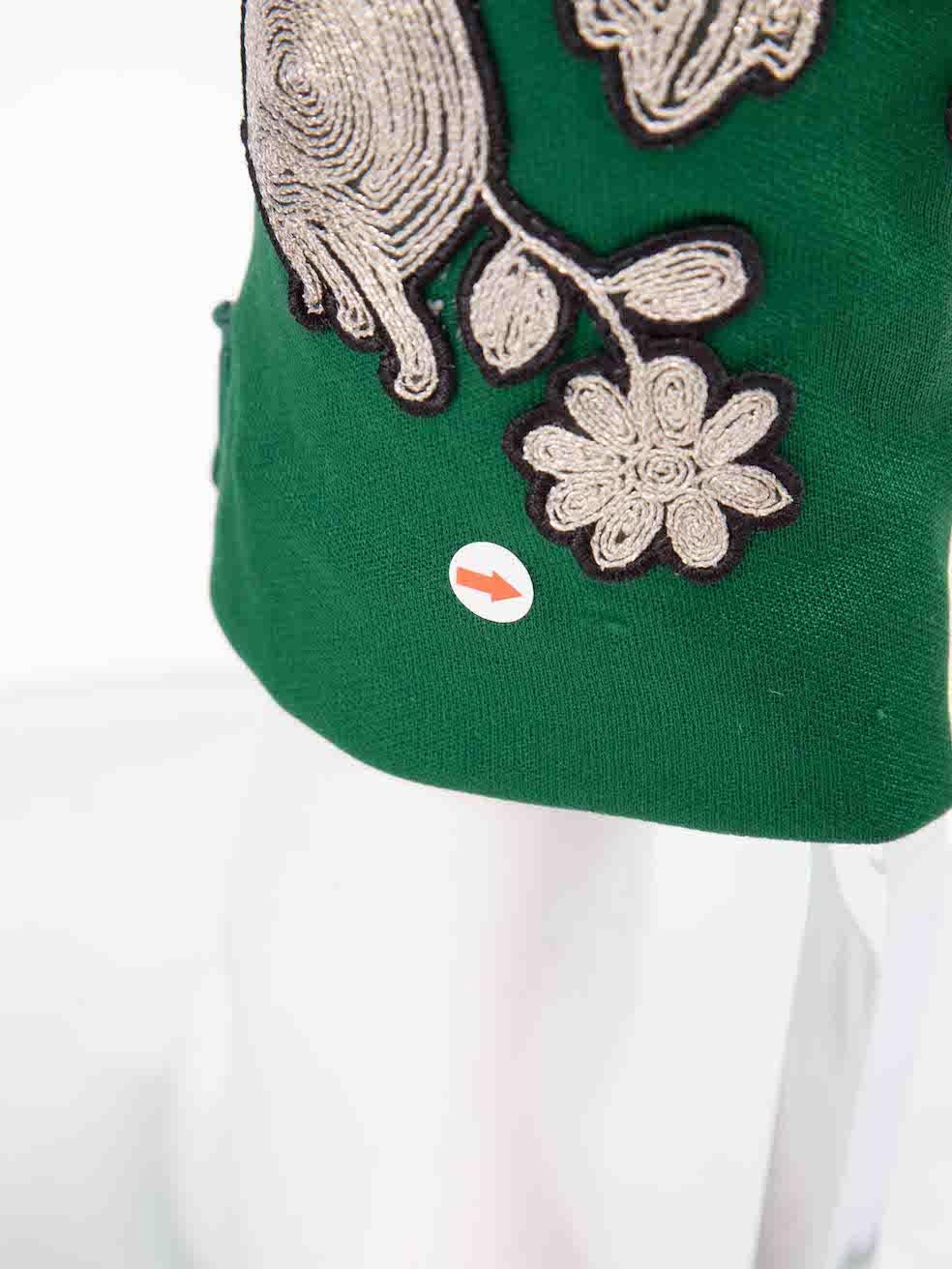 Women's Gucci Green Floral Embroidered Web Stripe Joggers Size XS