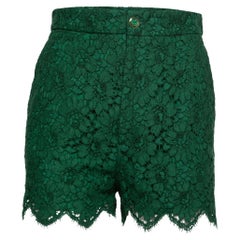 Gucci Grün Floral Spitze Shorts M