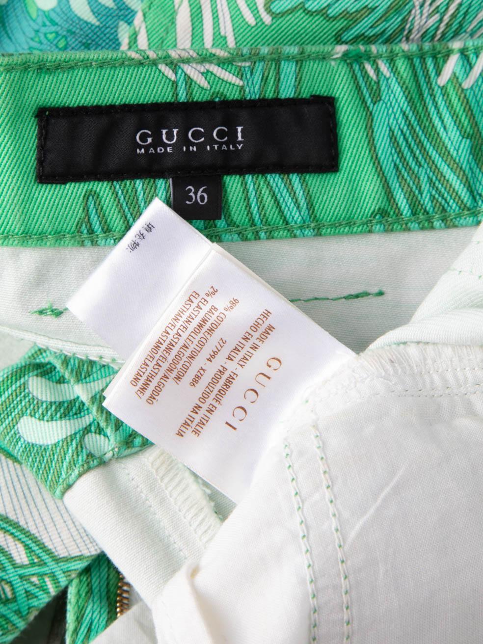 Gucci Green Floral Printed Mini Skirt Size XXS 2