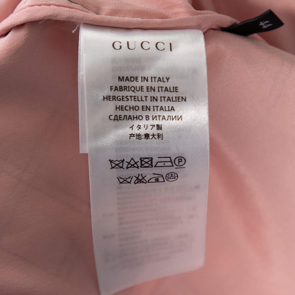 Gucci Grün Floral gedruckt gesteppte Baumwolle Knopf vorne Mantel im Angebot 3