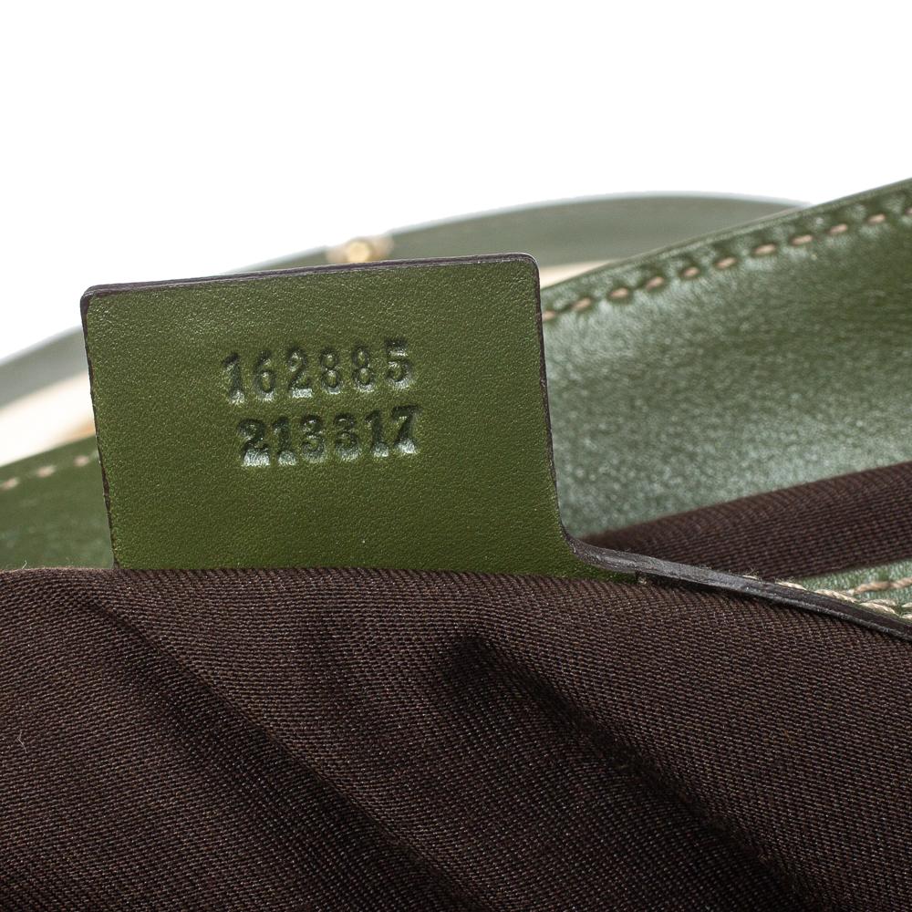 Gucci Green Floral Velvet and Leather Interlocking G Flap Shoulder Bag 1