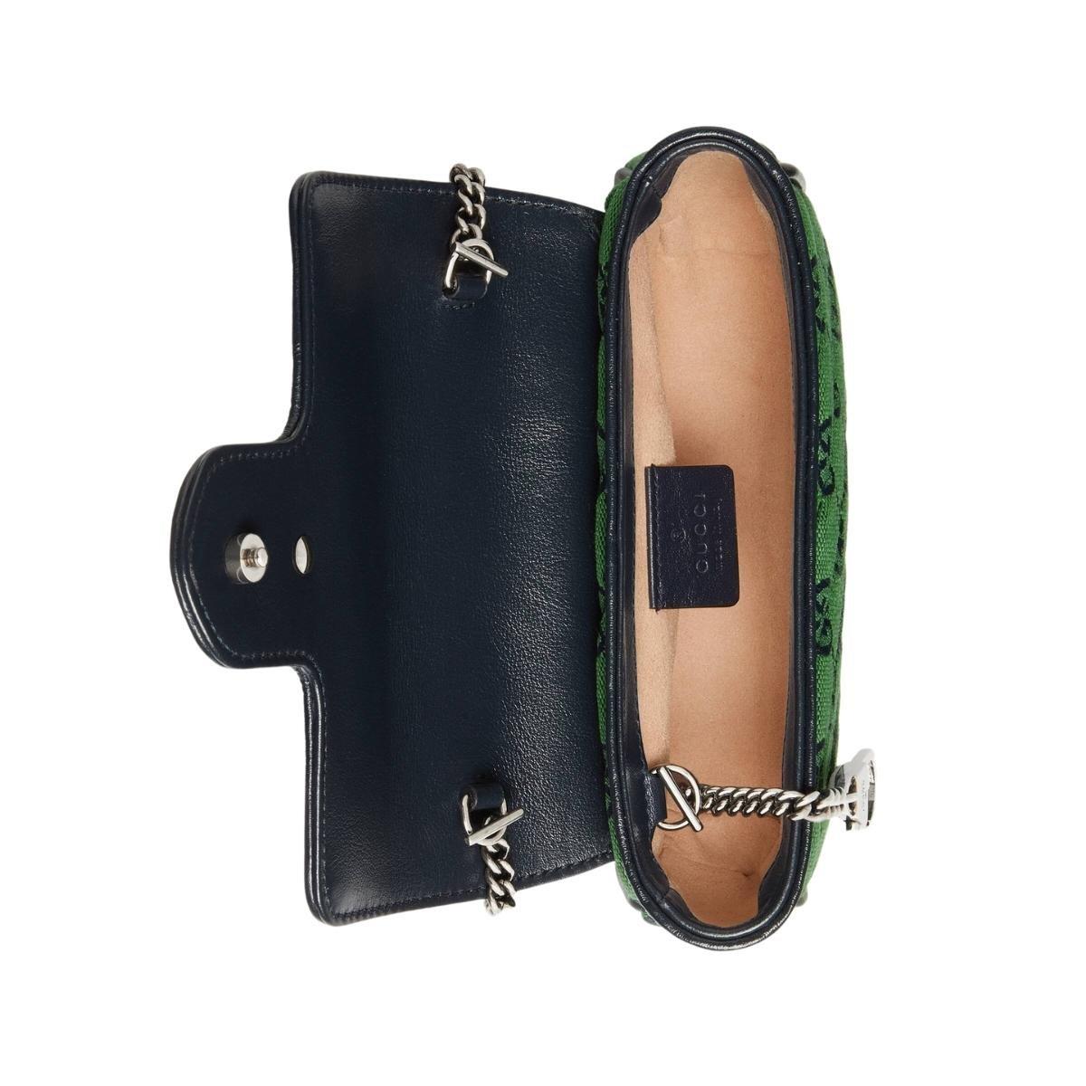 Noir Gucci - Super mini sac vert GG Marmont rose en vente