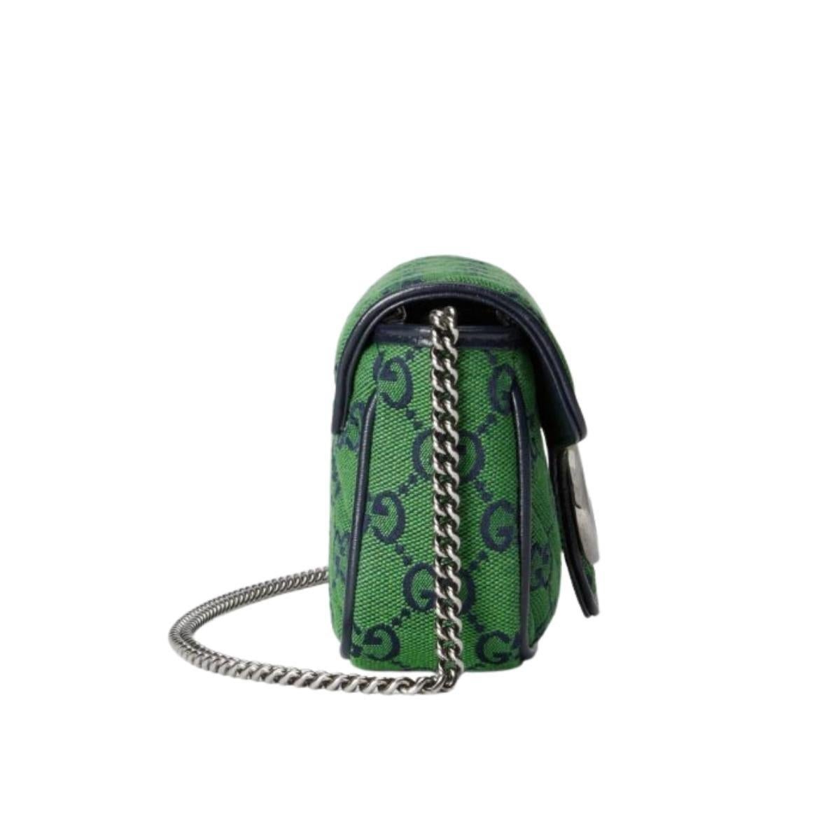 Gucci - Super mini sac vert GG Marmont rose Neuf - En vente à Brossard, QC