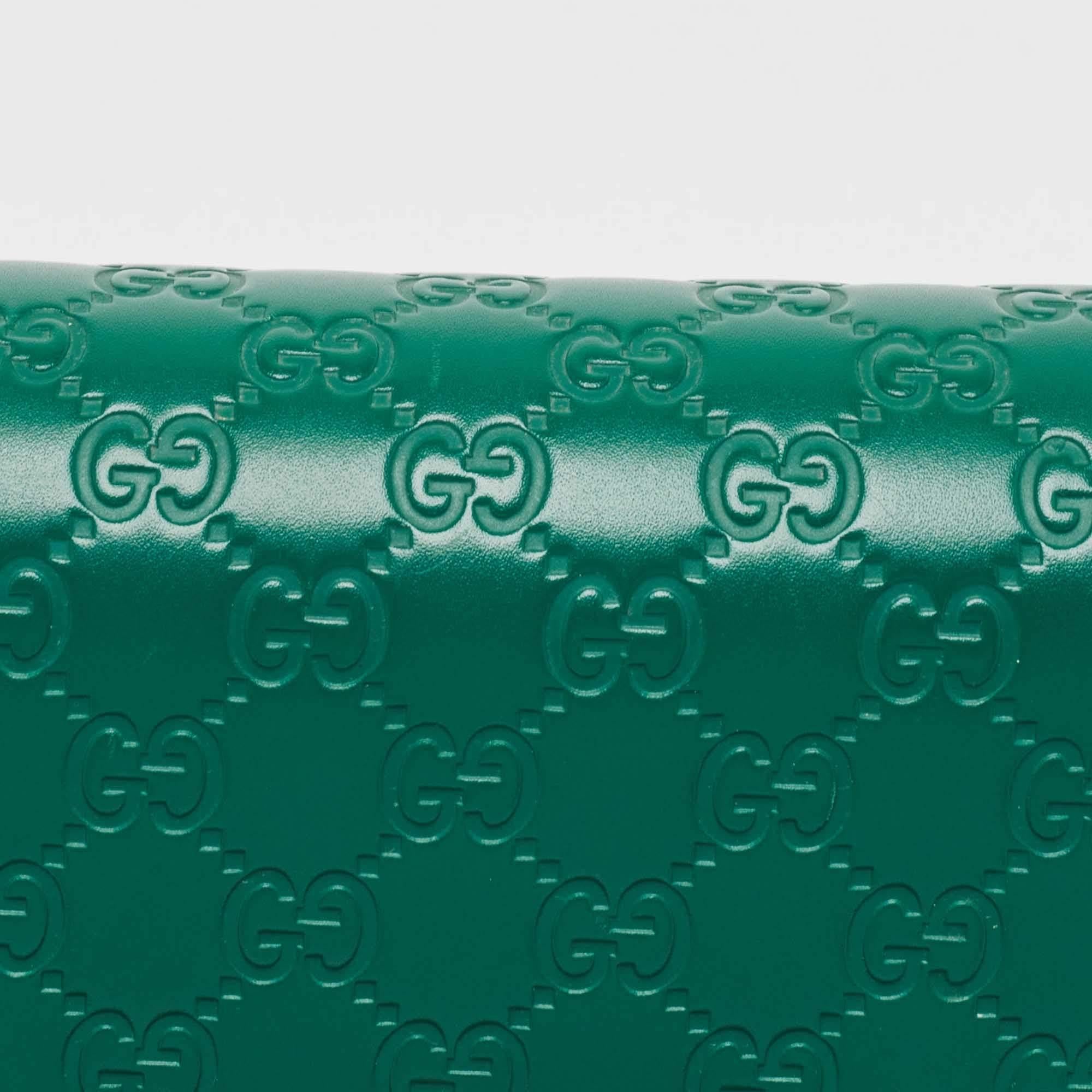 Gucci Green Guccissima Leather Medium Padlock Shoulder Bag For Sale 6
