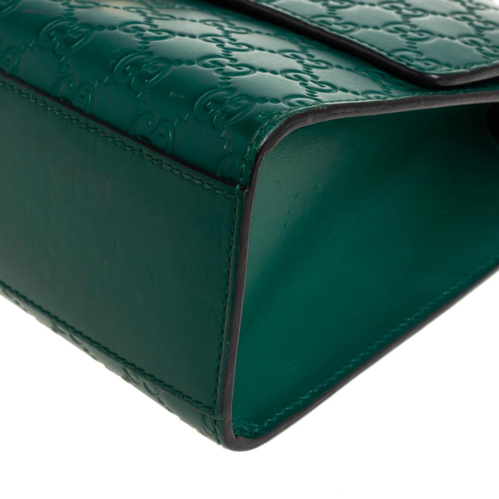Gucci Green Guccissima Leather Medium Padlock Shoulder Bag 3