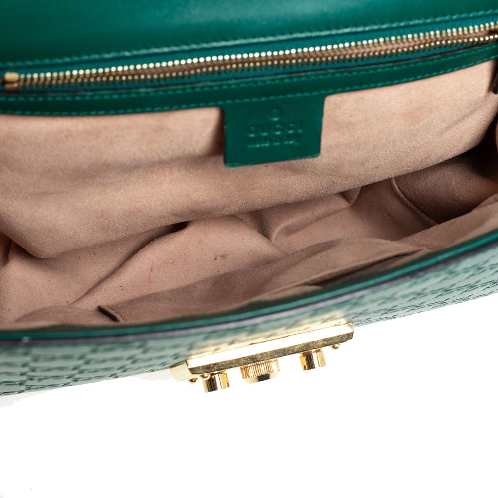 Gucci Green Guccissima Leather Medium Padlock Shoulder Bag 4