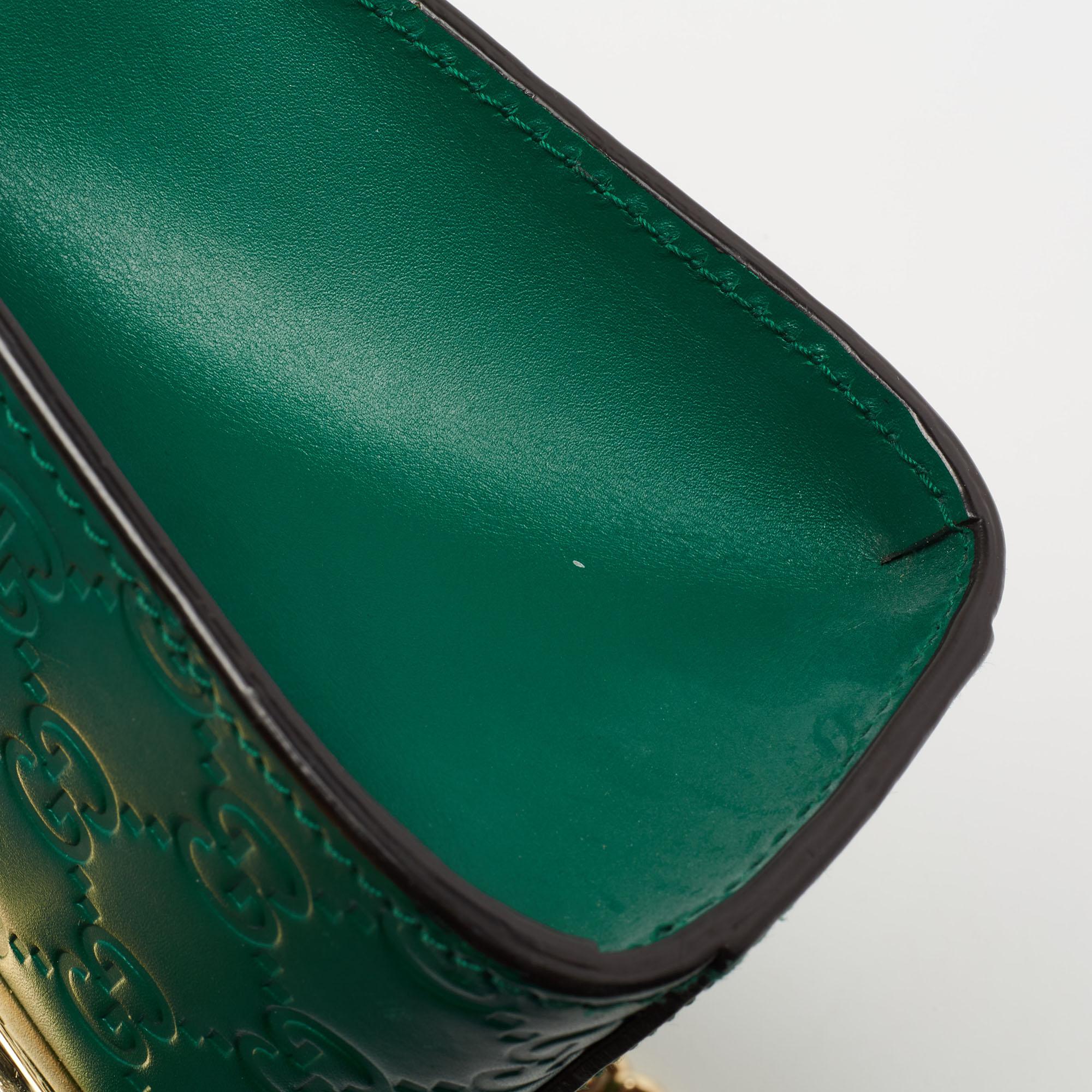 Gucci Green Guccissima Leather Small Padlock Shoulder Bag 7