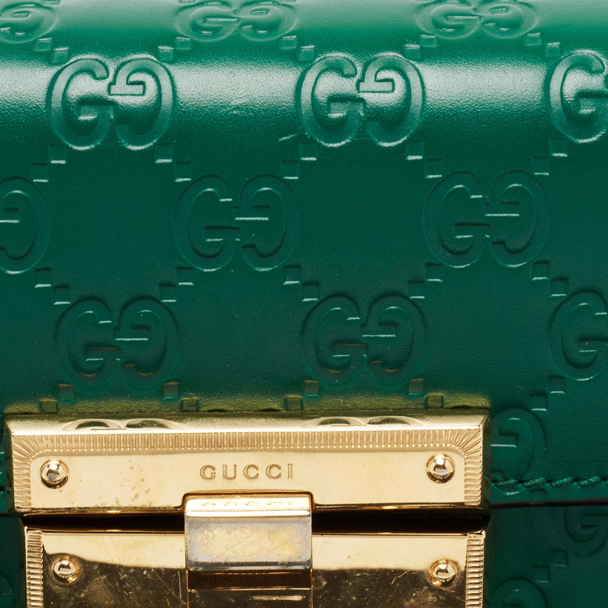 Gucci Green Guccissima Leather Small Padlock Shoulder Bag 9