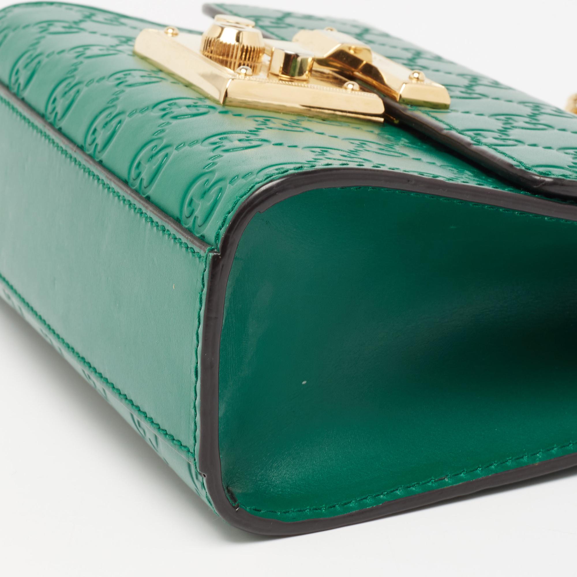 Women's Gucci Green Guccissima Leather Small Padlock Shoulder Bag