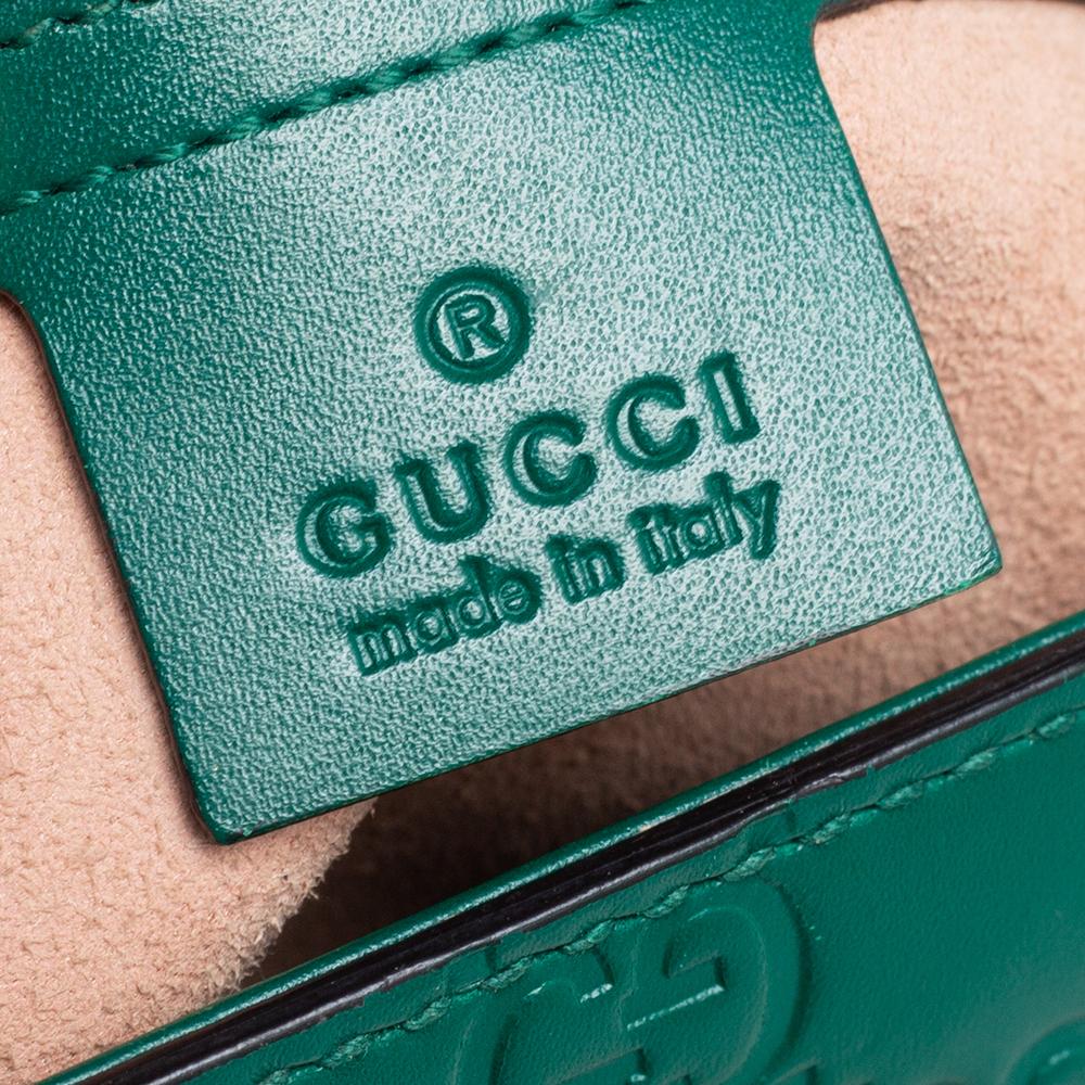 Gucci Green Guccissima Leather Small Padlock Top Handle Bag 5