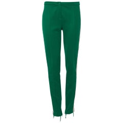 Grüne gestreifte Steigbügel-Leggings aus Jersey mit Logo-Detail XL