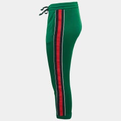 Gucci Green Jersey Side Stripe Detail Technical Joggers XXS
