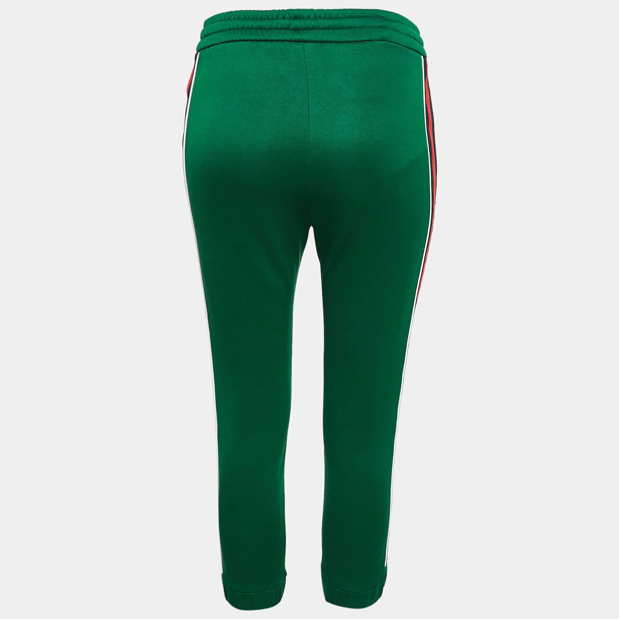 Vert Joggers techniques Gucci à rayures latérales vertes XXS en vente
