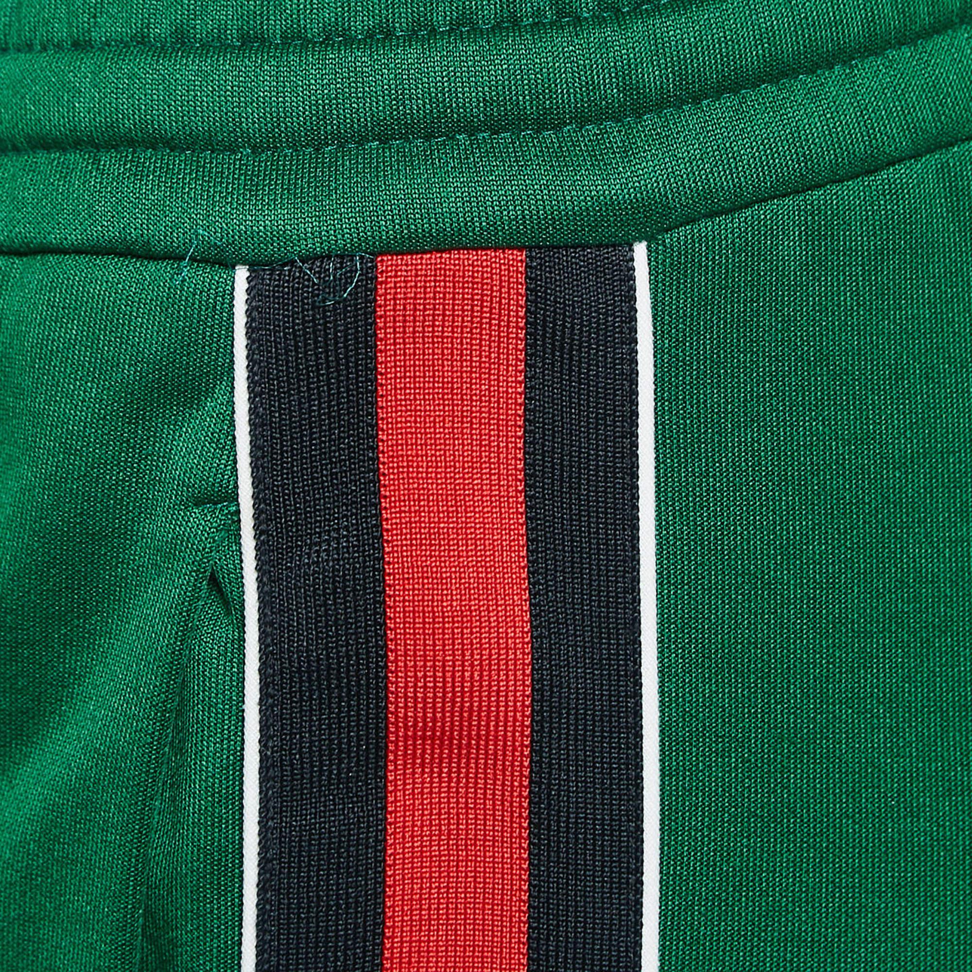 Joggers techniques Gucci à rayures latérales vertes XXS en vente 1