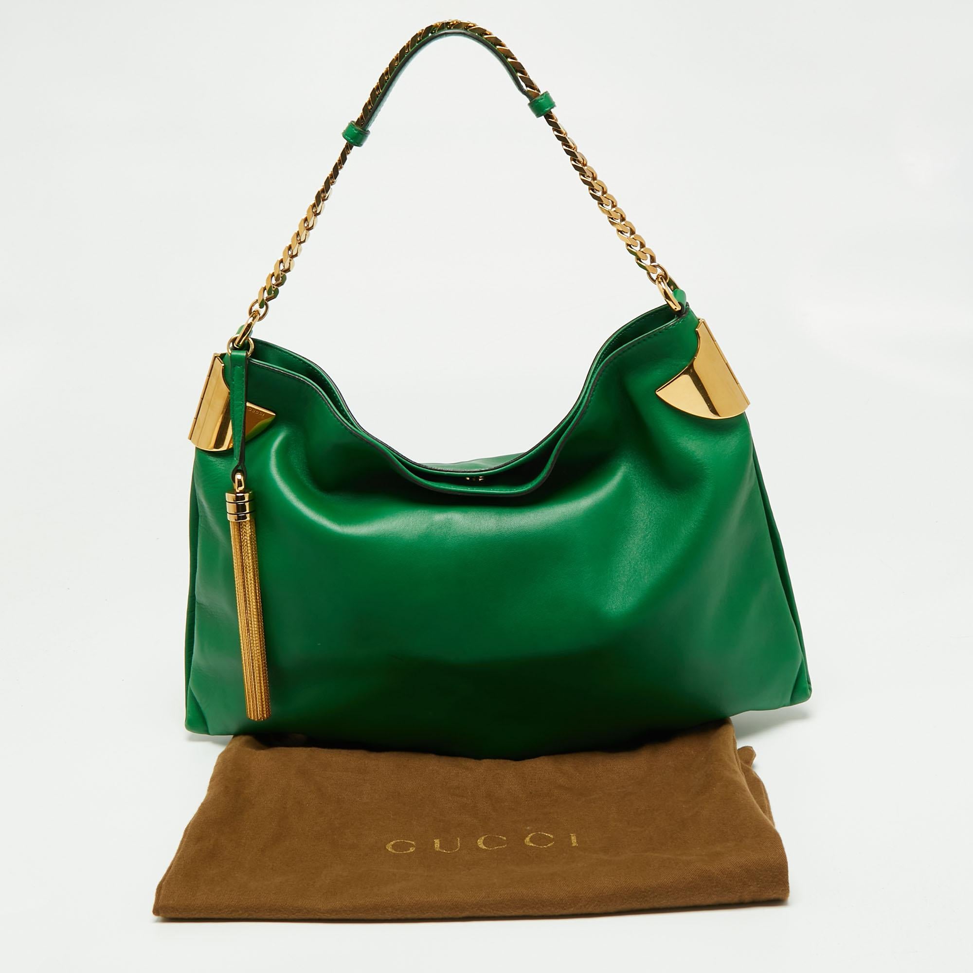 Gucci Green Leather 1970 Shoulder Bag 5