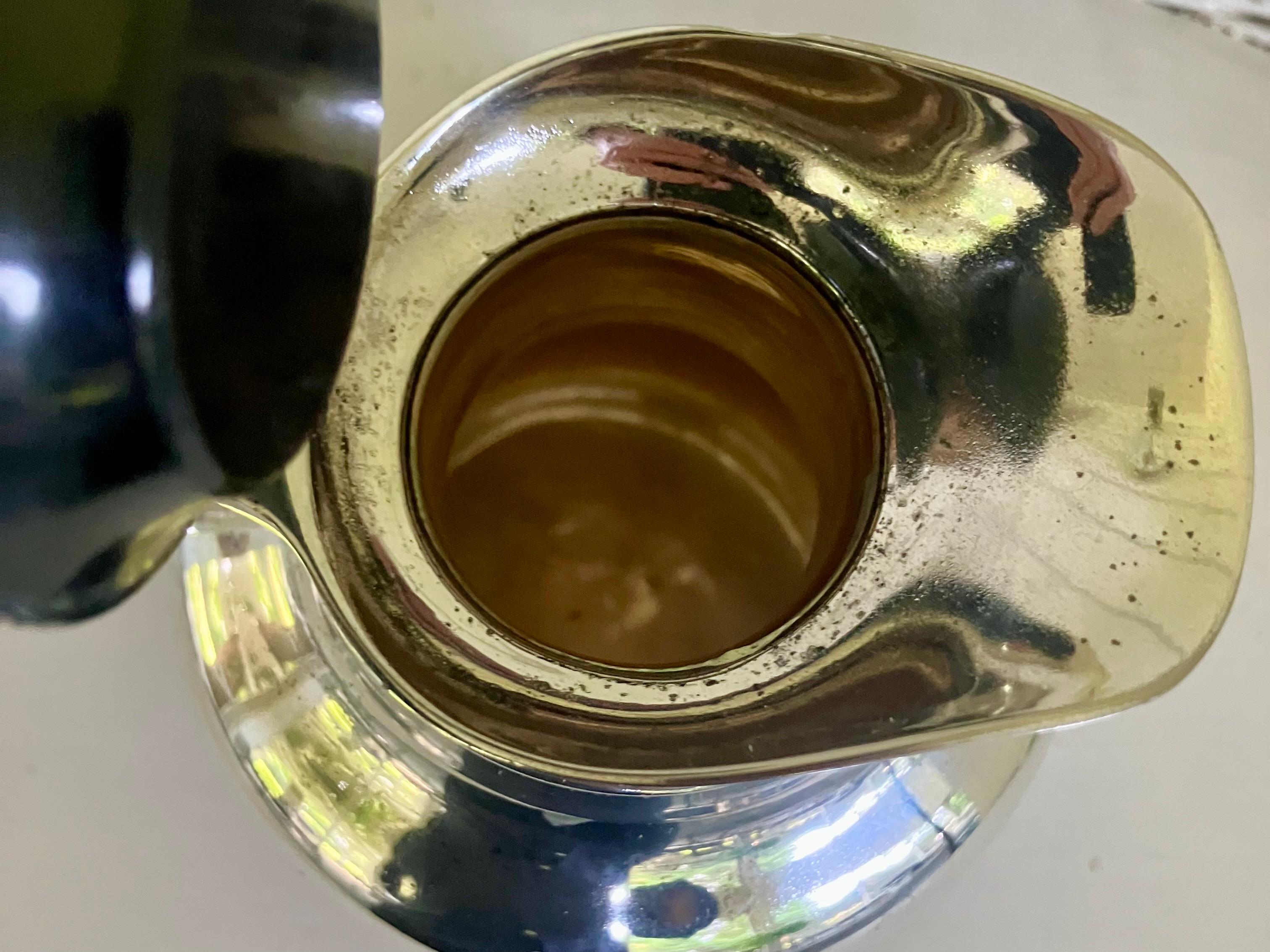 Gucci Green Leather and Silvered Metal Thermos en venta 1