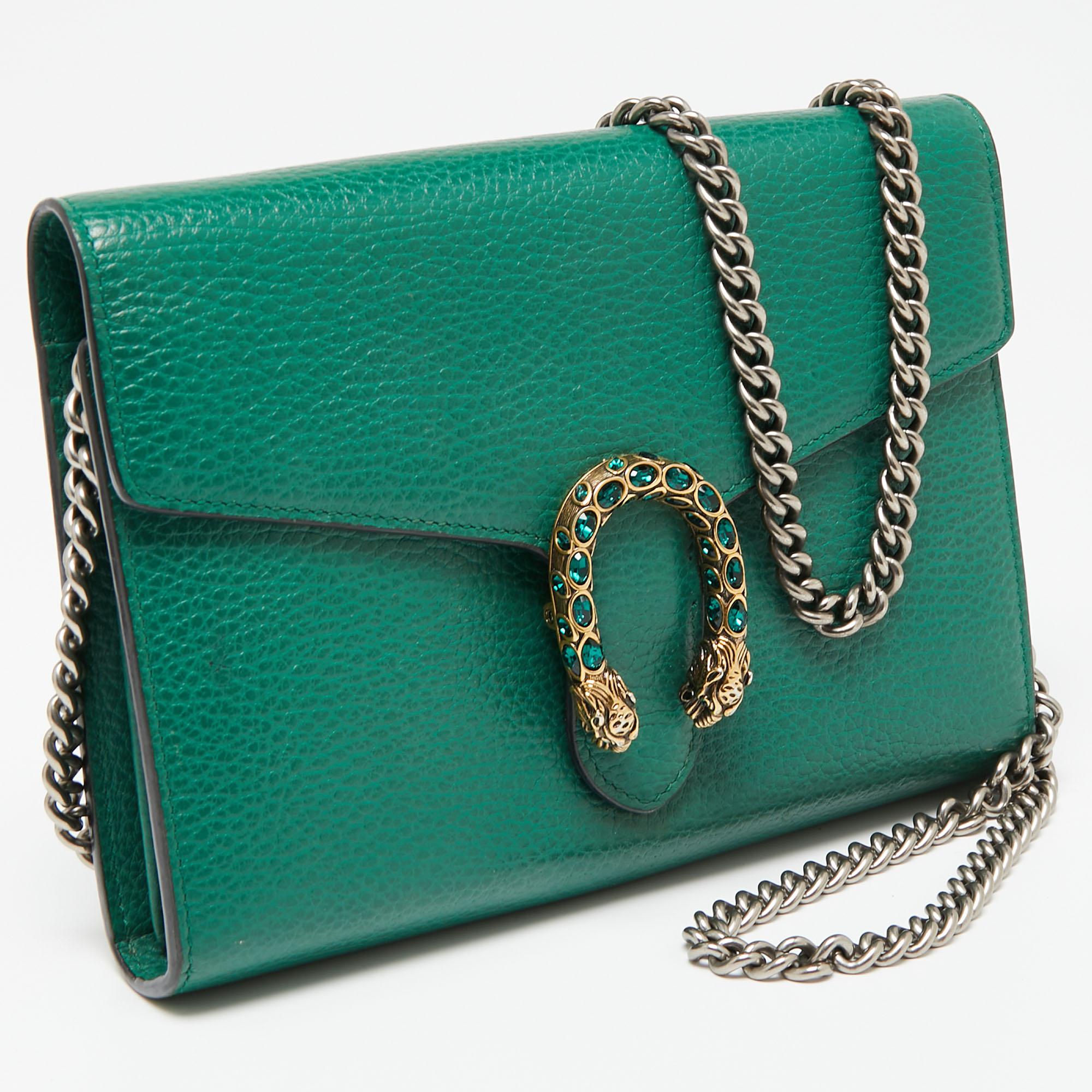 gucci wallet on chain green