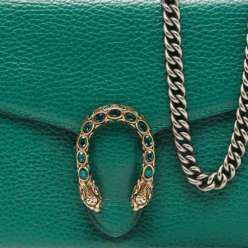 Gucci Green Leather Dionysus Wallet On Chain In Good Condition In Dubai, Al Qouz 2