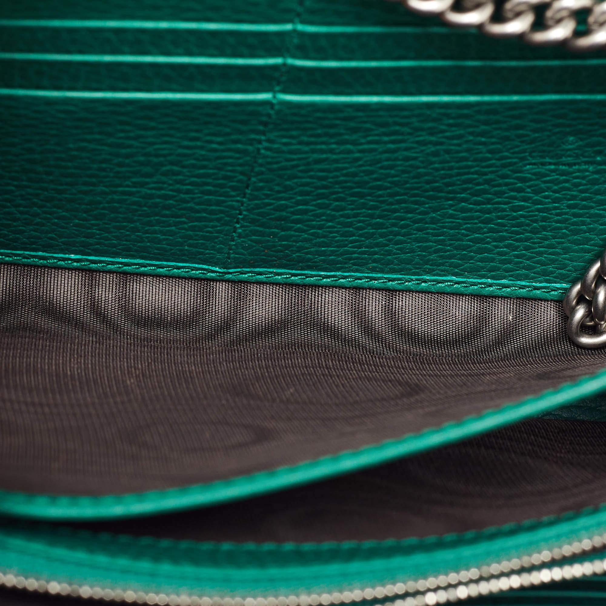 Gucci Green Leather Dionysus Wallet on Chain 3