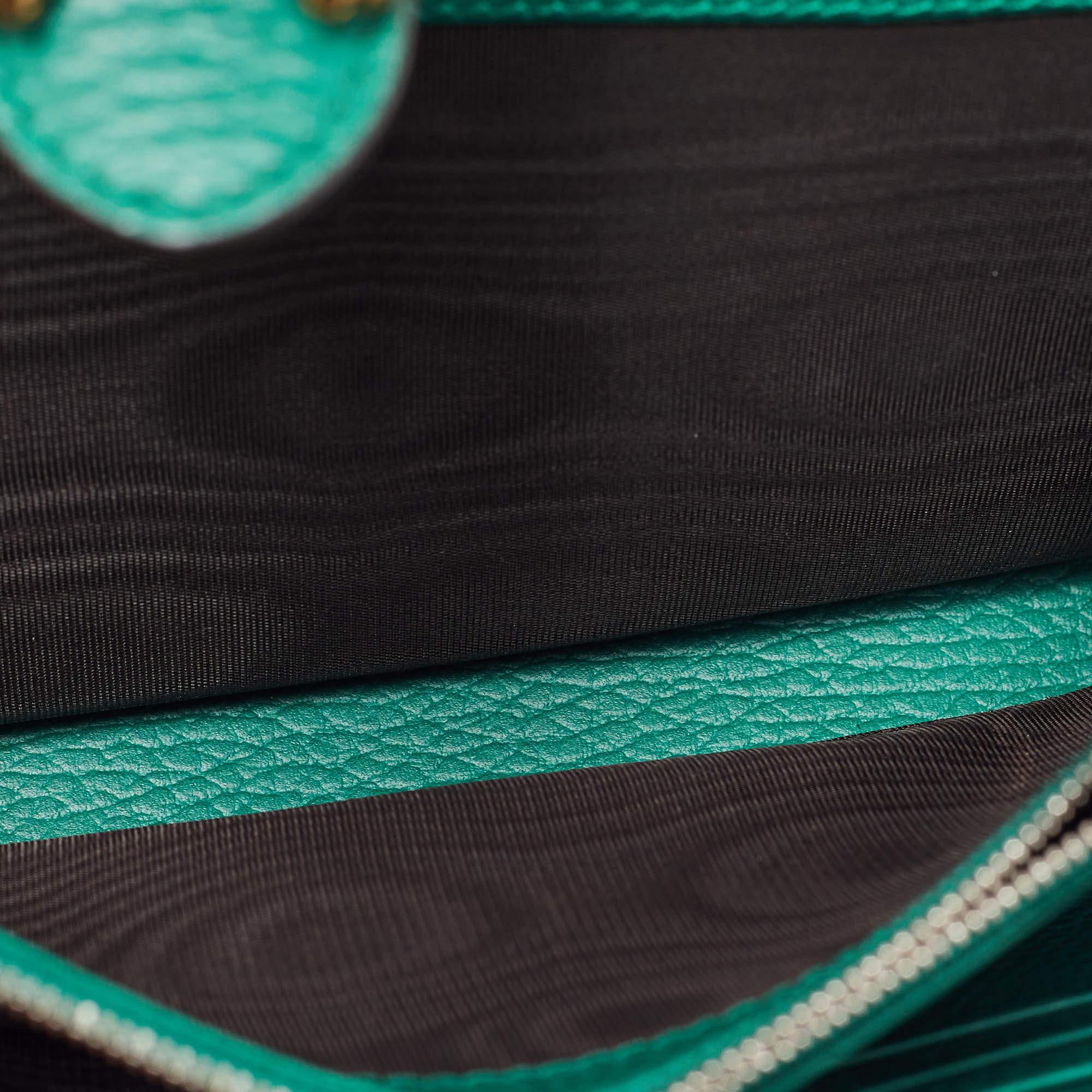 Gucci Green Leather Dionysus Wallet on Chain 4