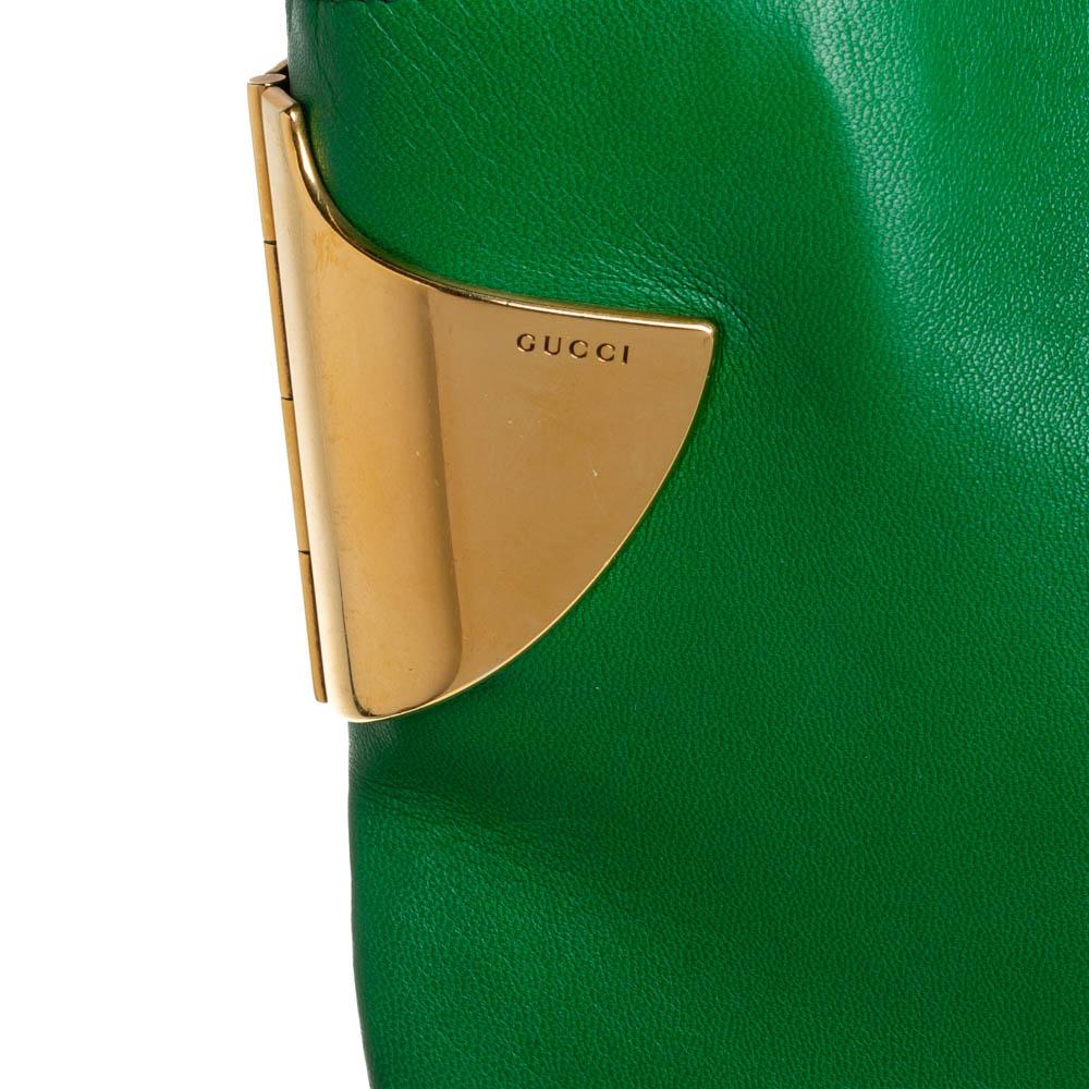 Gucci Green Leather Large Gucci 1970 Shoulder Bag 4