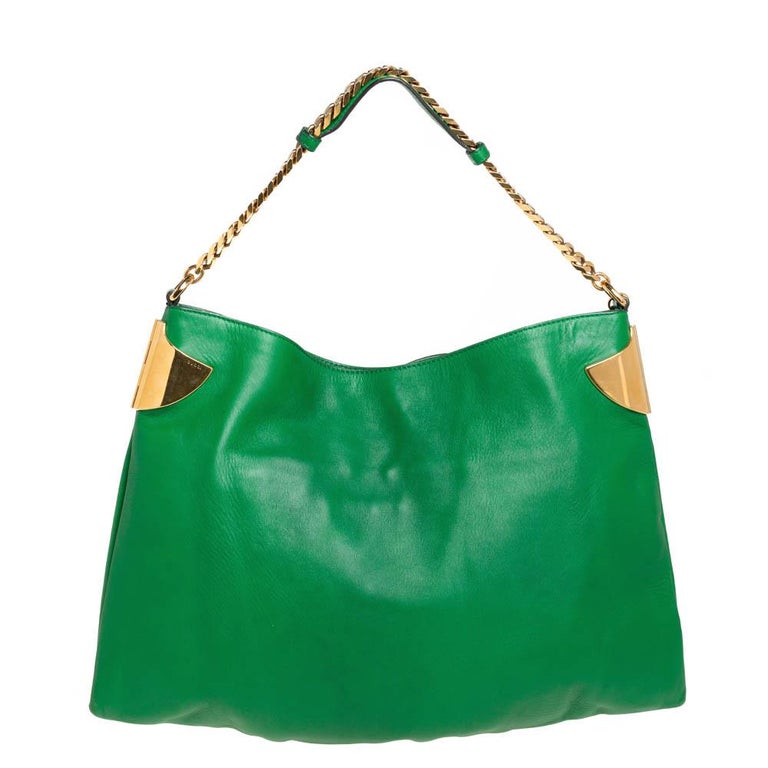 Gucci Green Leather Large Gucci 1970 Shoulder Bag at 1stDibs