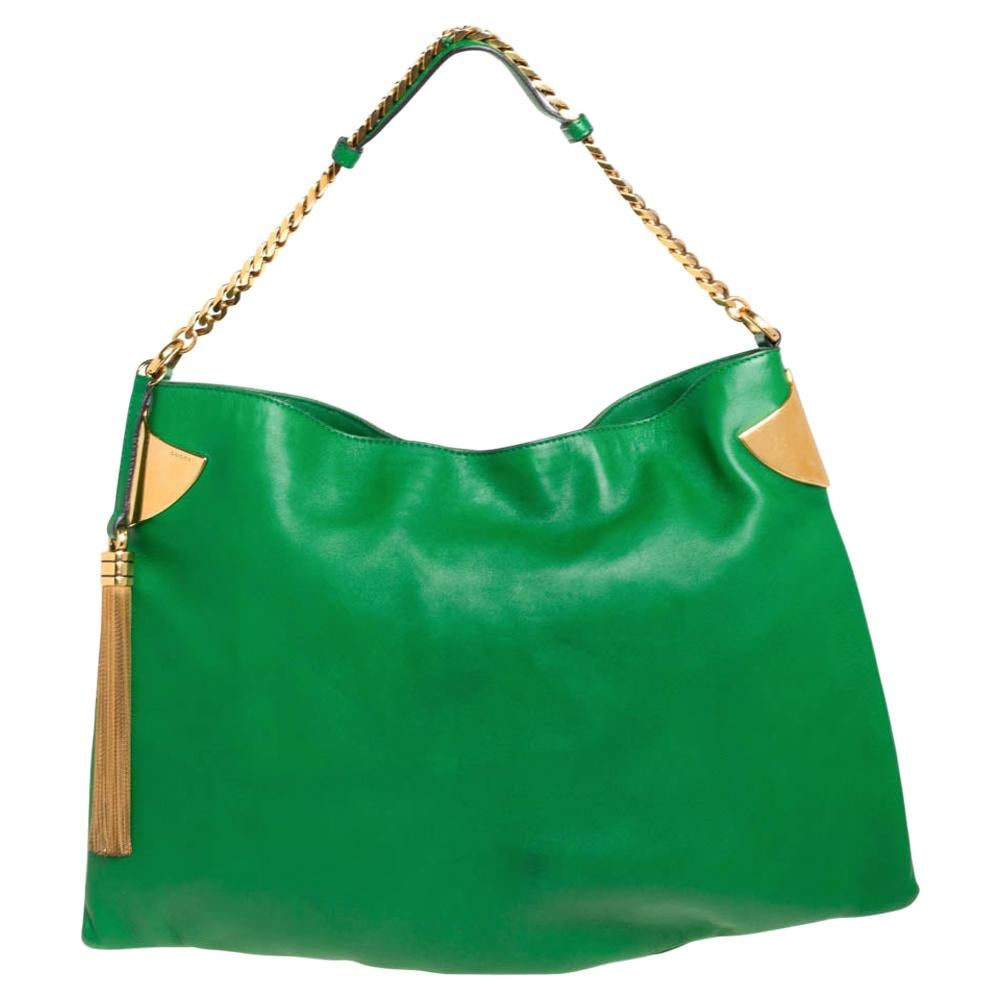 Gucci Green Leather Large Gucci 1970 Shoulder Bag at 1stDibs