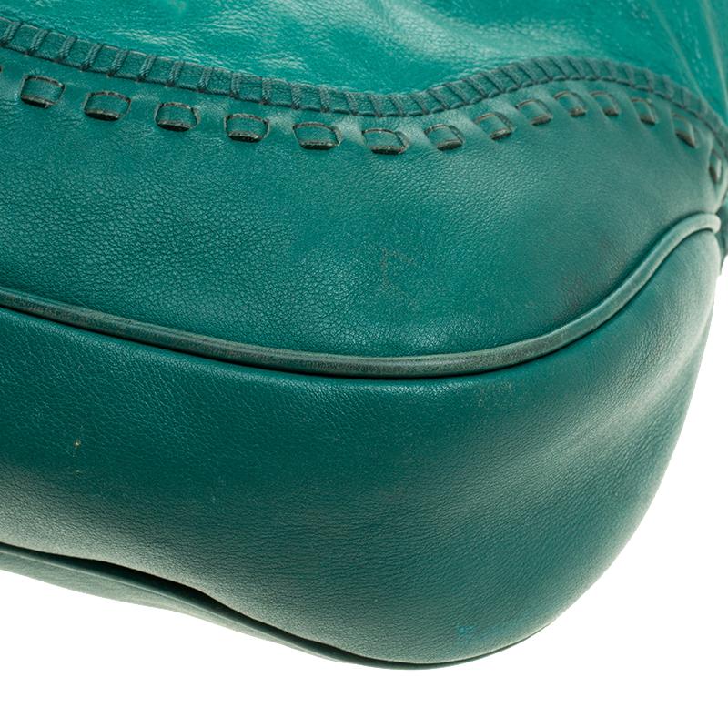 Gucci Green Leather Large New Jackie Shoulder Bag 4
