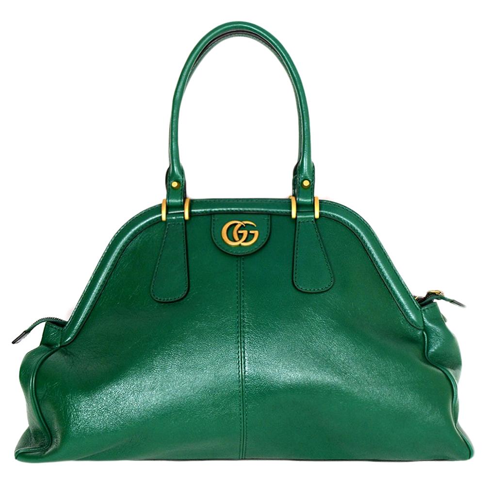 Gucci Green Leather Large (Re)Belle Tote Bag