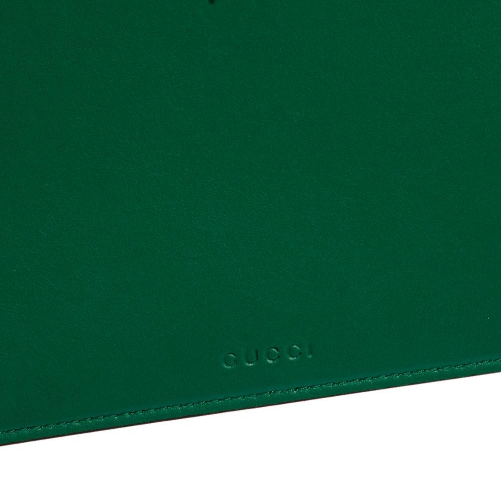 Gucci Green Leather L'Aveugle Par Amour Pouch 1