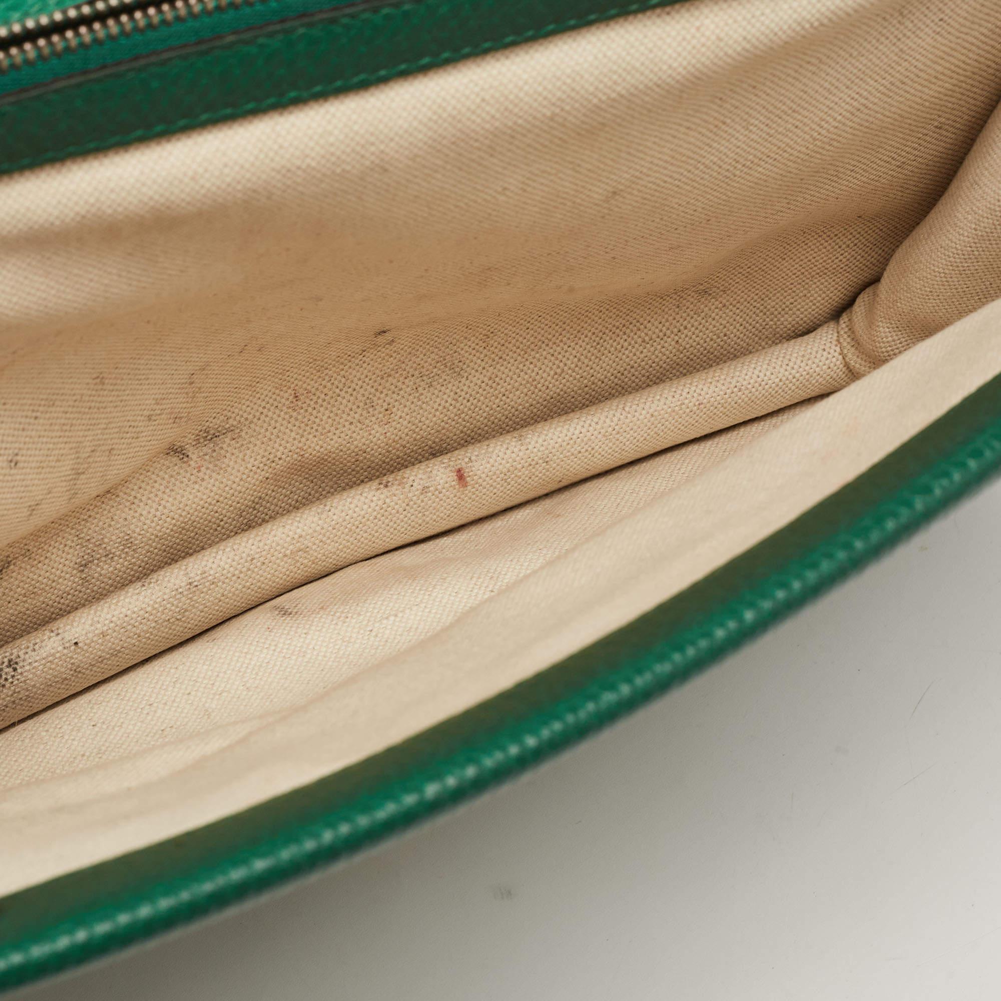 Gucci Green Leather Medium Dionysus Shoulder Bag For Sale 9