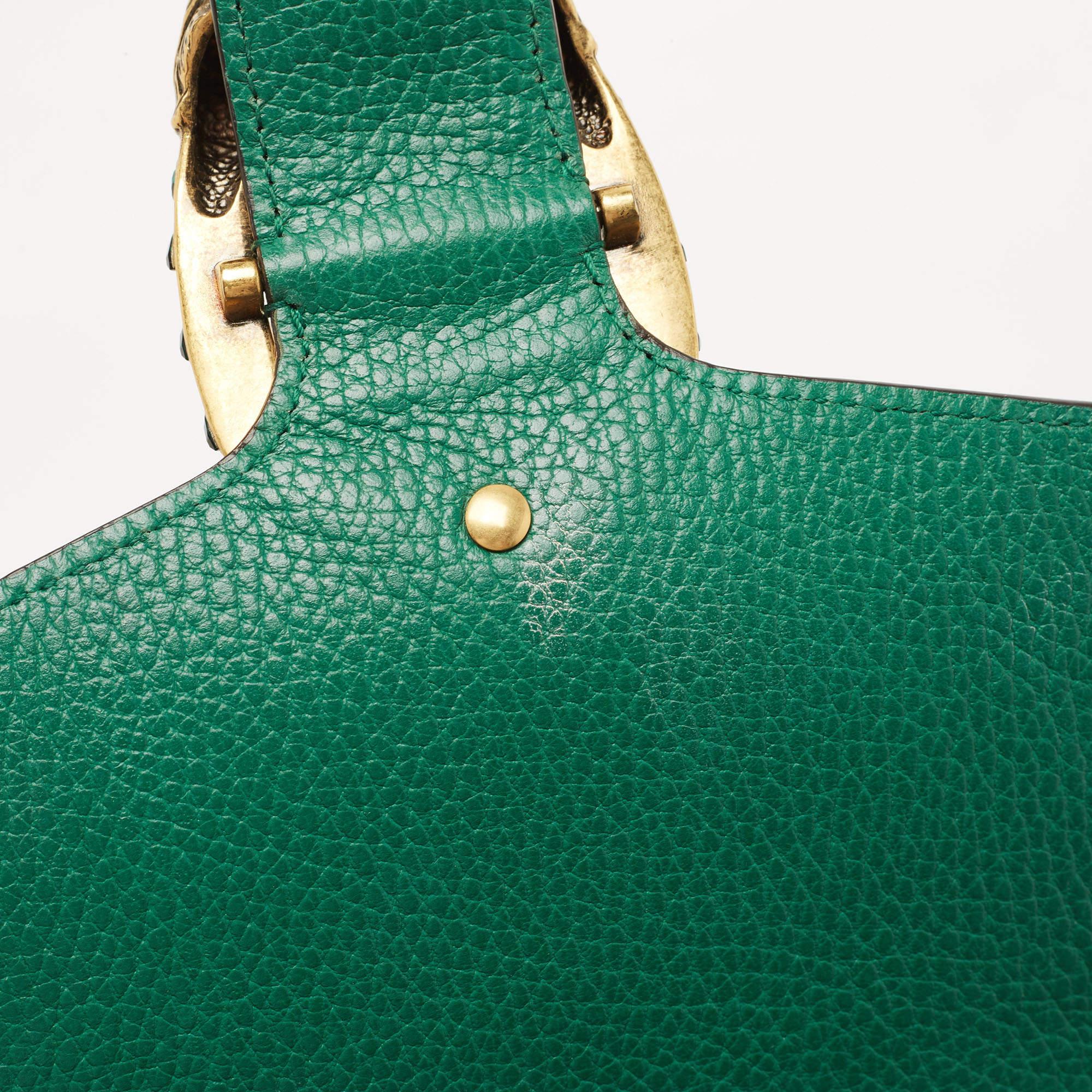 Gucci Green Leather Medium Dionysus Shoulder Bag 12