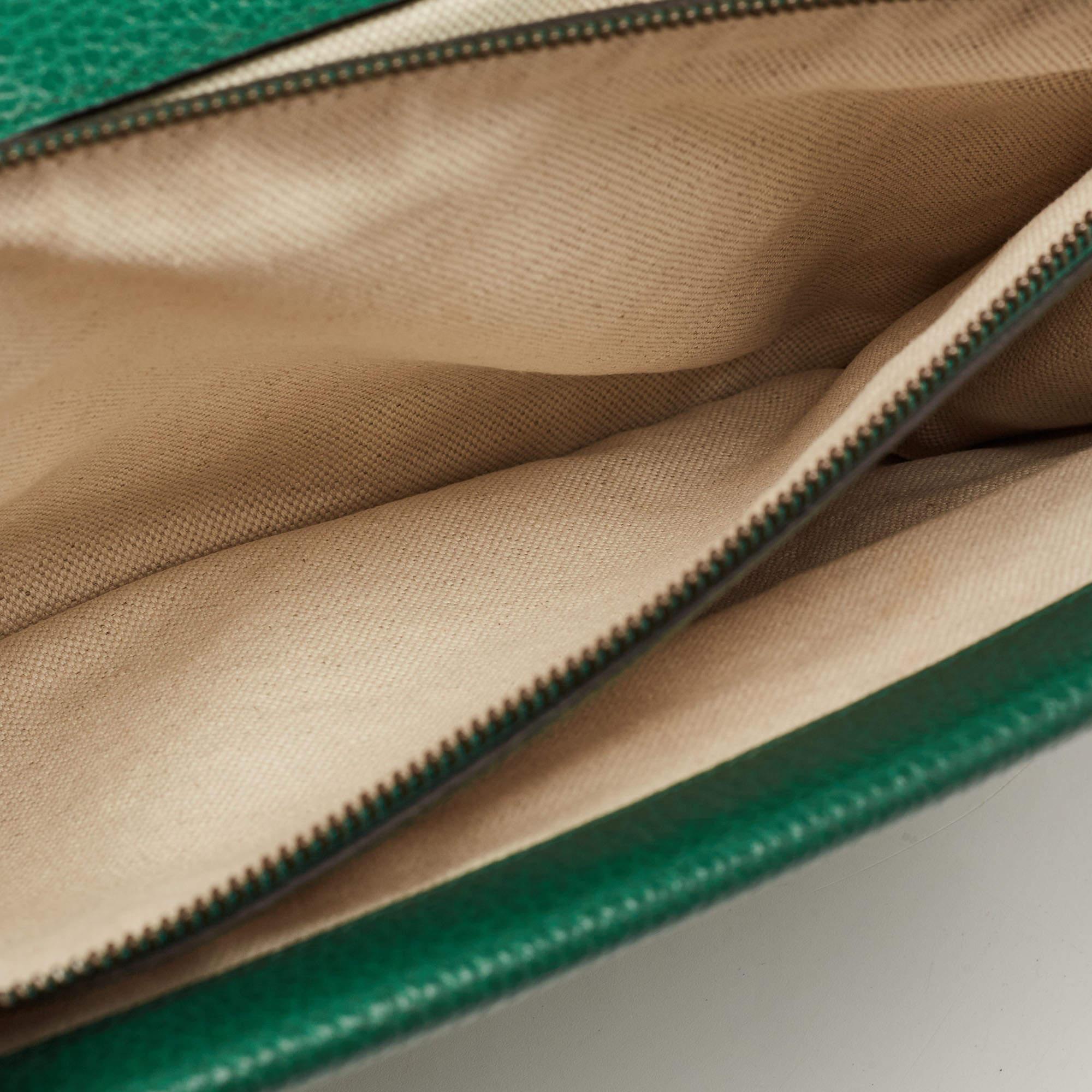Gucci Green Leather Medium Dionysus Shoulder Bag For Sale 3
