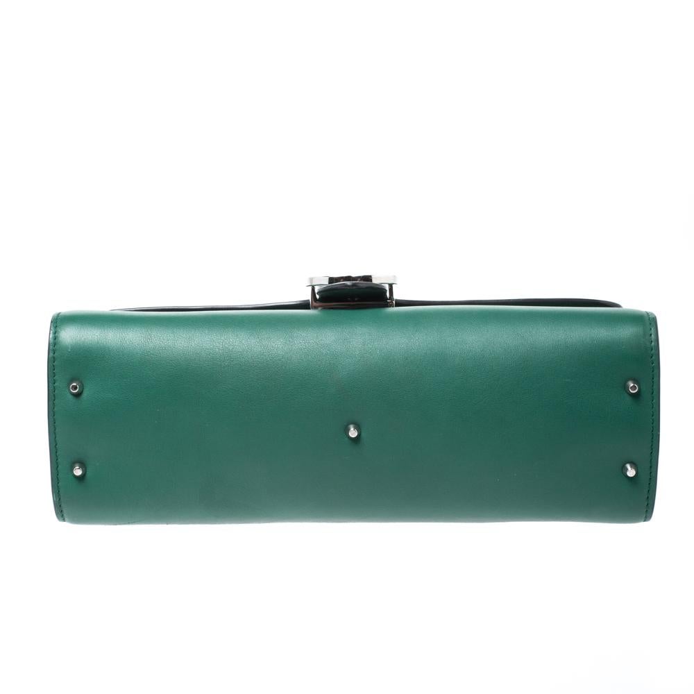 Gucci Green Leather Medium Interlocking GG Shoulder Bag 1