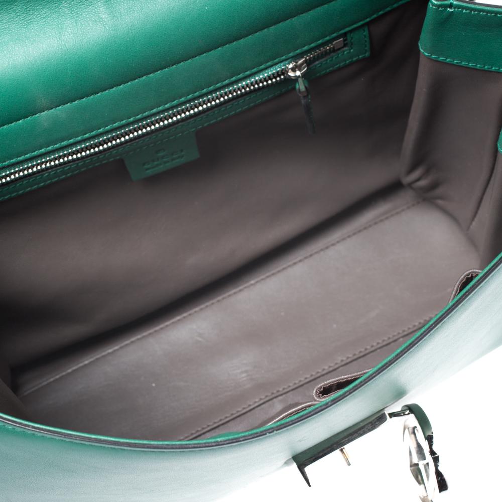Gucci Green Leather Medium Interlocking GG Shoulder Bag 4