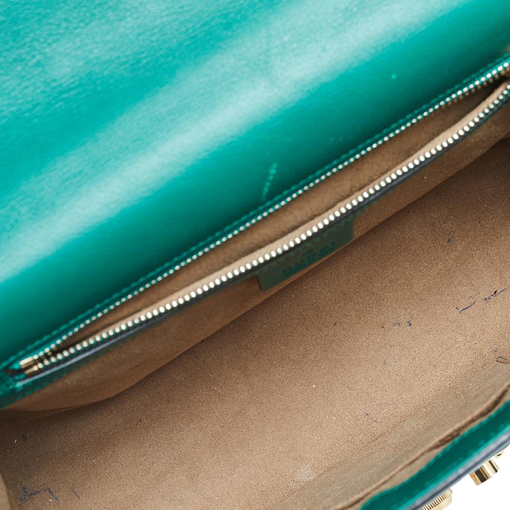 Gucci Green Leather Medium Padlock Shoulder Bag 2