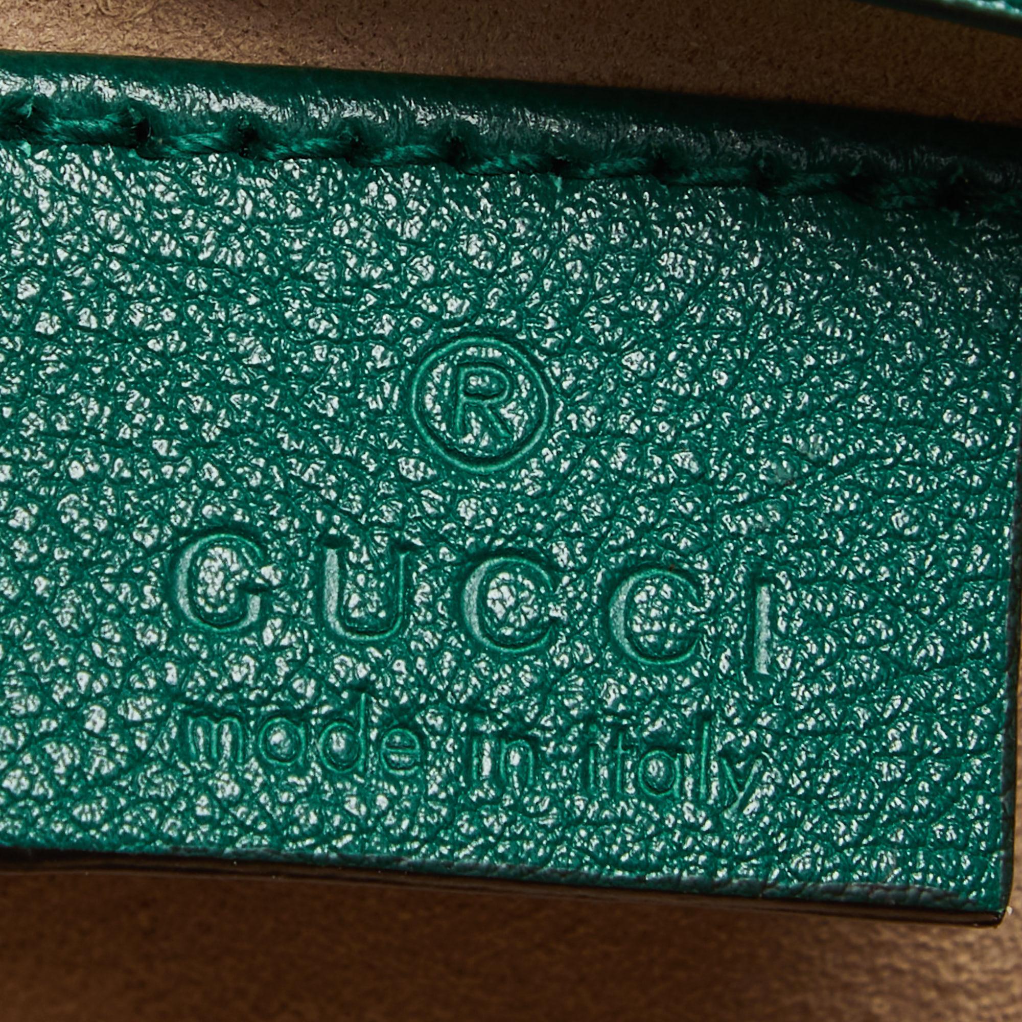 Gucci Green Leather Mini Diana Tote In Excellent Condition In Dubai, Al Qouz 2