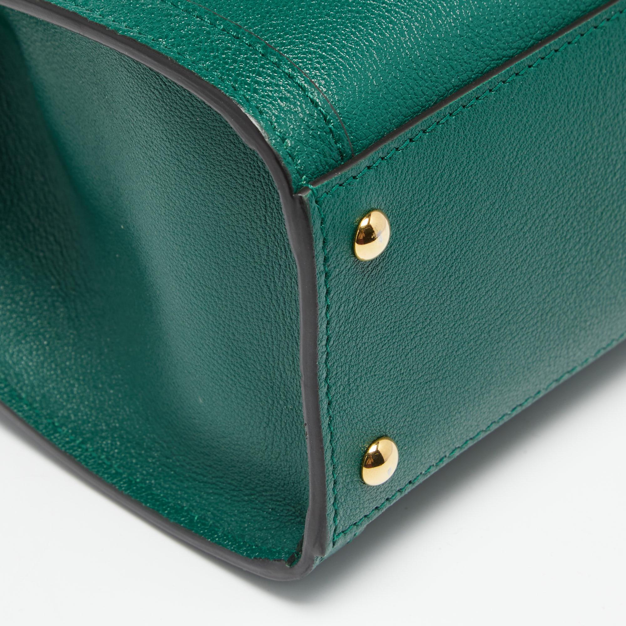 Gucci Green Leather Mini Diana Tote 1