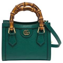 Gucci Green Leather Mini Diana Tote