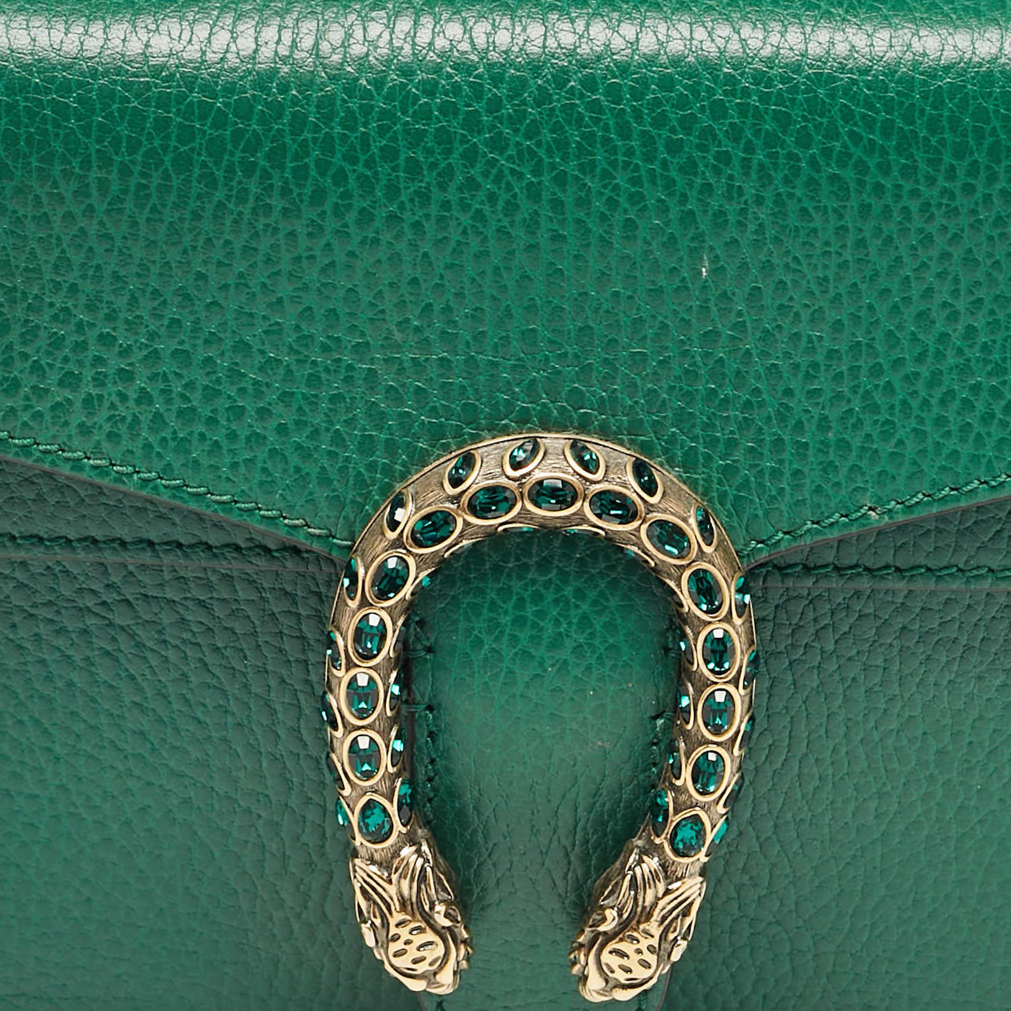 Gucci Green Leather Mini Dionysus Shoulder Bag 1