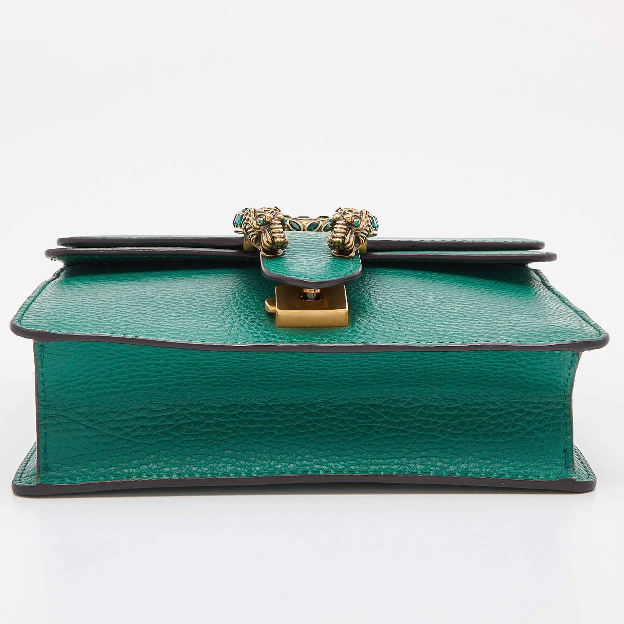 Gucci Green Leather Mini Dionysus Shoulder Bag 1