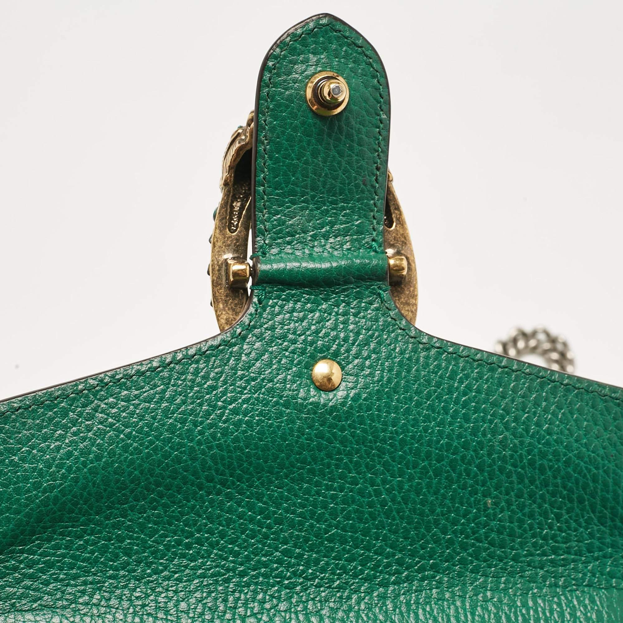 Gucci Green Leather Mini Dionysus Shoulder Bag 3